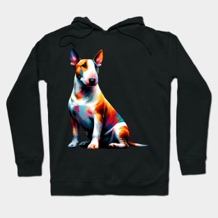 Vibrant Splashed Paint Bull Terrier Artwork Hoodie